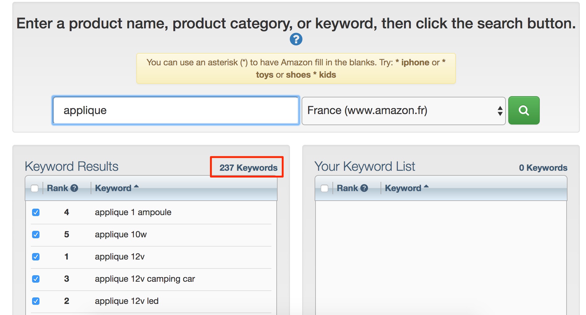 amazon keywords e-commerce seo